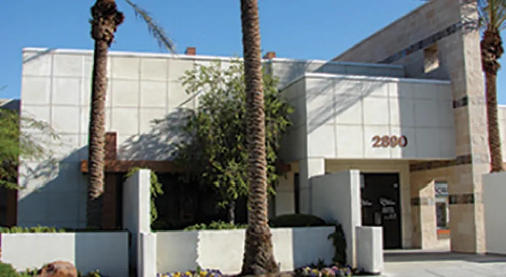 View of the Green Valley branch from the parking lot during the day